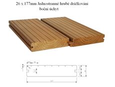 THERMO BOROVICE 26 x 117 hrubé drážkování boční úchyt