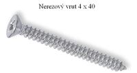 Nerezový vrut 4x40/45 do T-klipu