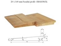 Fasádní palubka DIAGONÁL Thermoborovice 20x140mm 